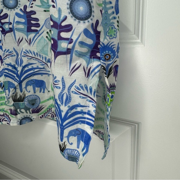 Nimo With Love Cotton Print Kaftan Midi Dress with Tassel - Picture 4 of 10